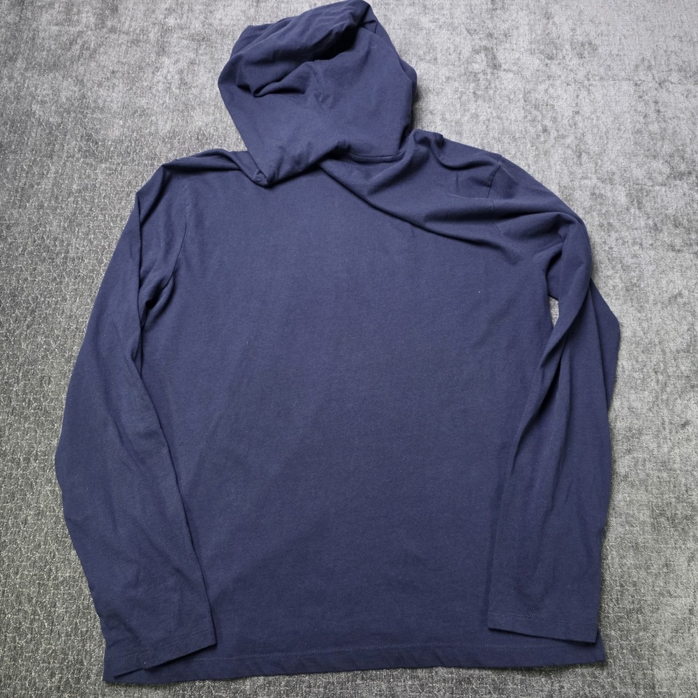 NWT Polo Ralph Lauren Hooded T Shirt Mens Medium Navy Blue Red Spellout Hoodie M - Picture 10 of 10